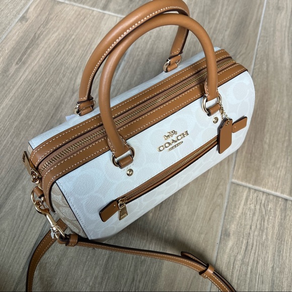 Coach Rowan Satchel In Blocked Signature Canvas - Picture 6 of 8